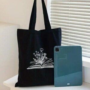 Black Canvas Tote Bag